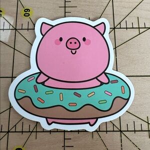 💜13/$13 +Bundle Sticker Sale | Pig Animal Waterproof Sticker